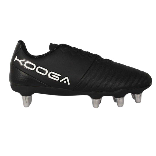 Black-White - Front - KooGa Childrens-Kids Synthetic Rugby Boots