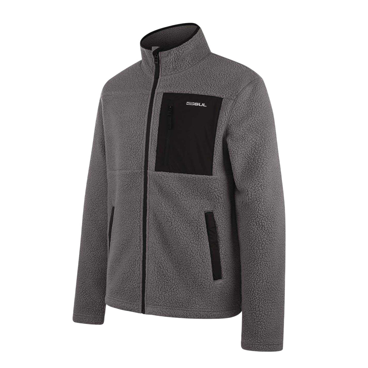 Grey - Side - Gul Mens Patterned Chest Pocket Jacket