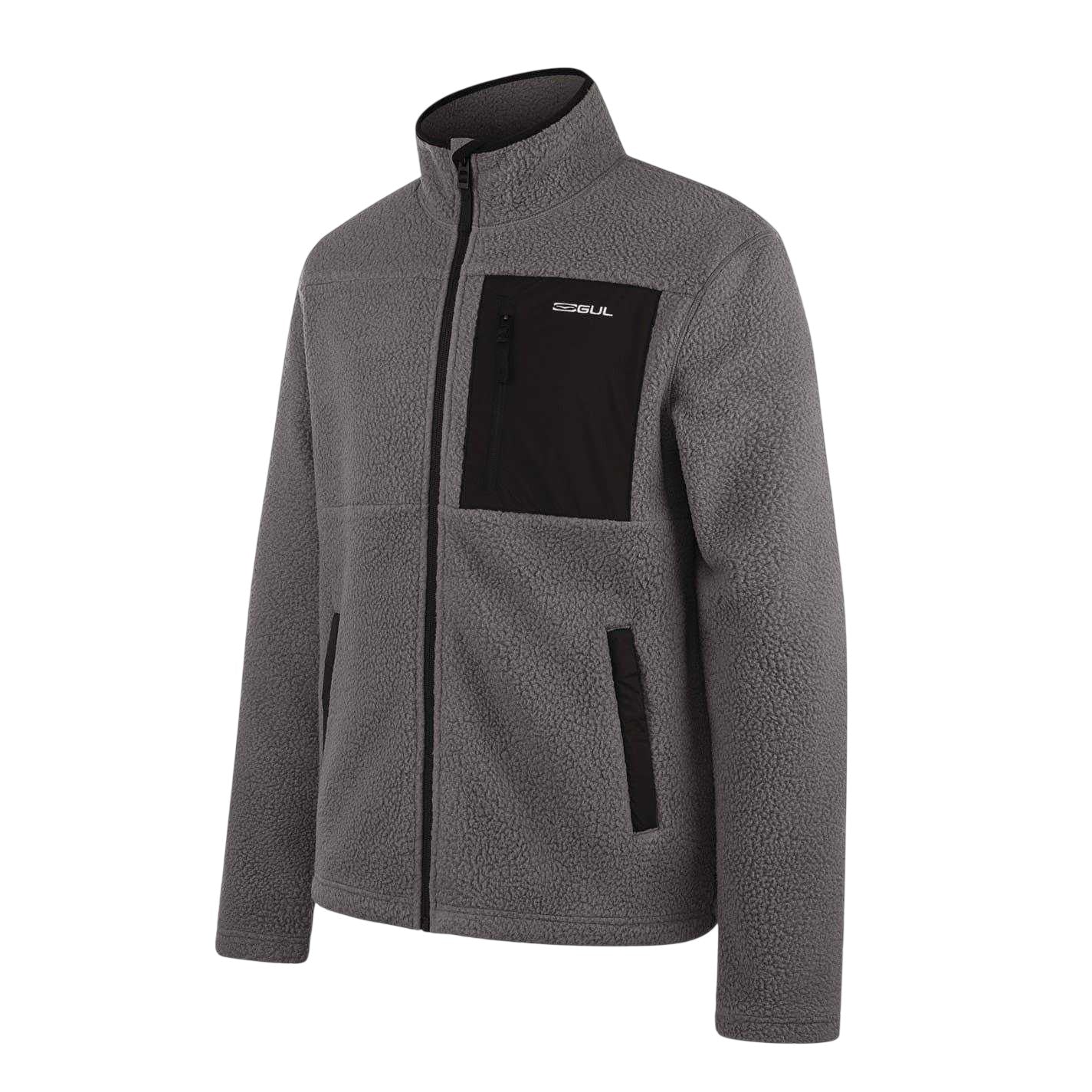 Grey - Side - Gul Mens Patterned Chest Pocket Jacket