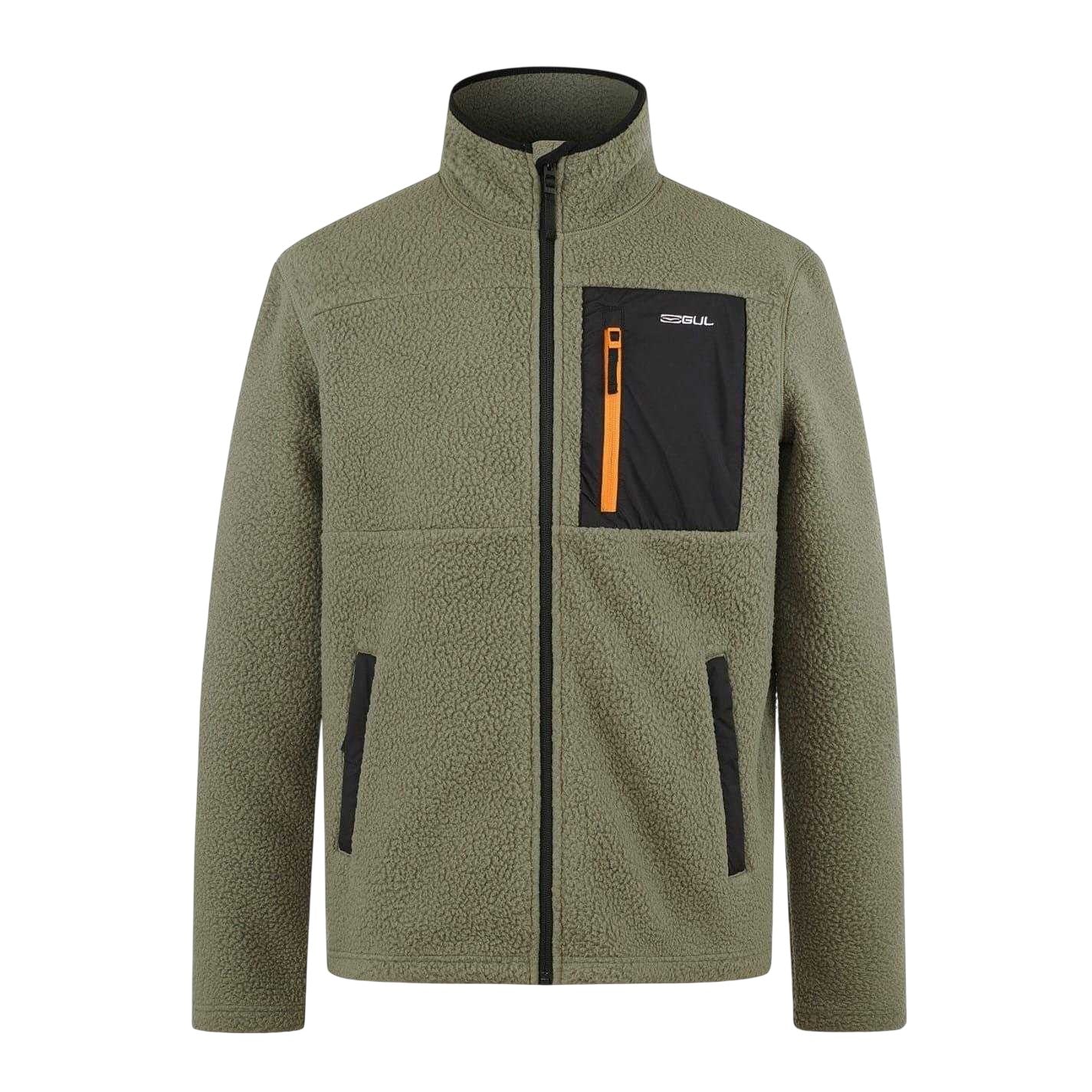 Khaki - Front - Gul Mens Patterned Chest Pocket Jacket