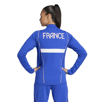 Lucid Blue - Back - Adidas Womens-Ladies Performance France Track Jacket