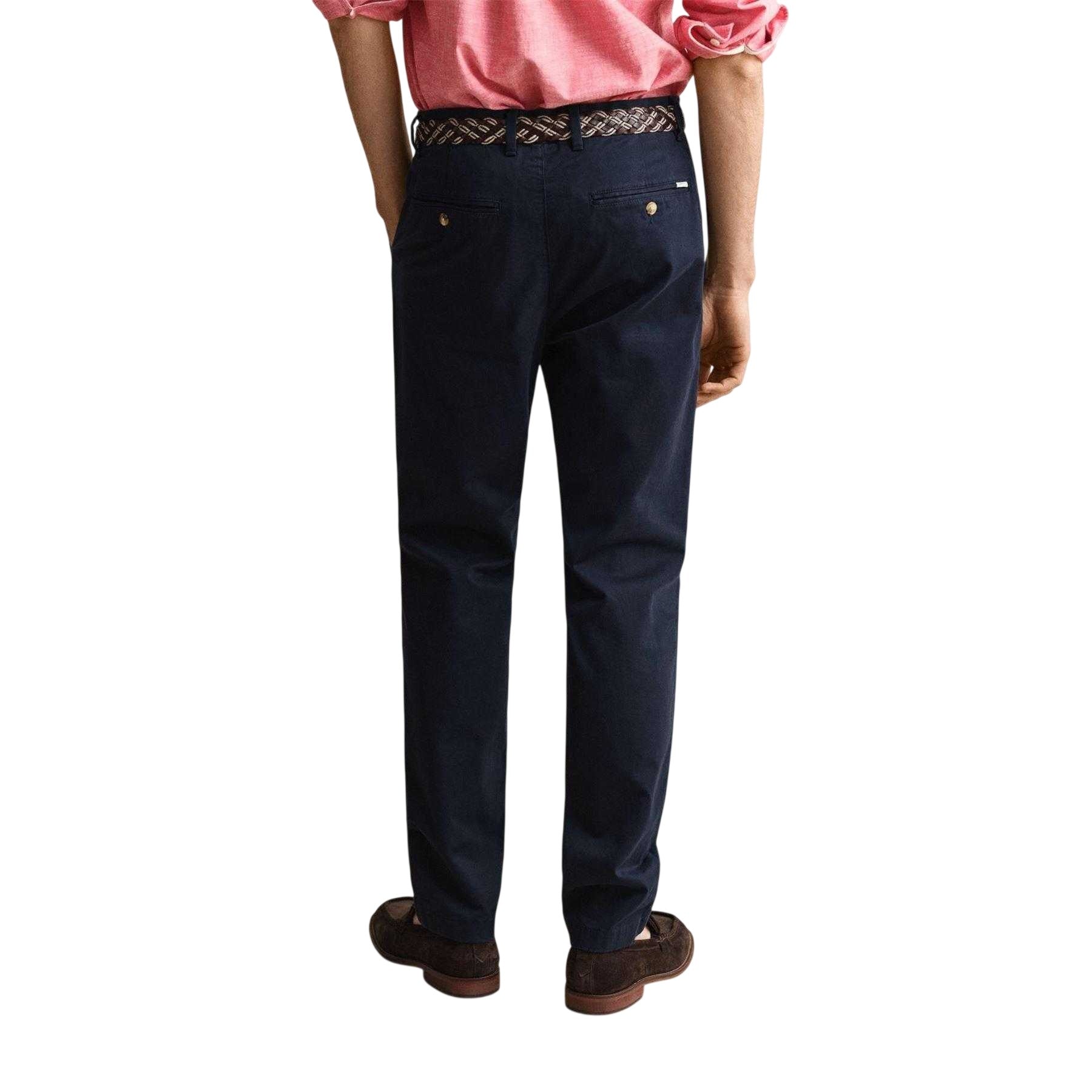Evening Blue - Back - Gant Mens Twill Chinos