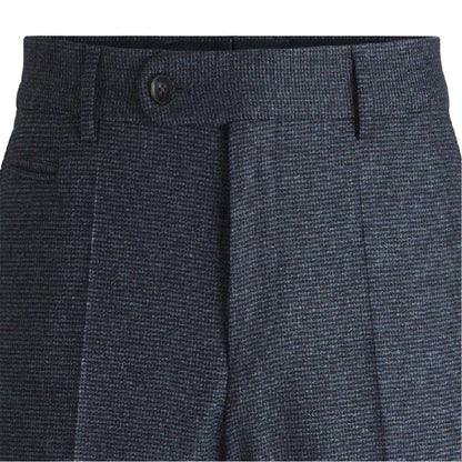 Dark Blue - Side - Boss Mens Houndstooth Straight Chinos
