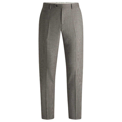 White - Front - Boss Mens Houndstooth Straight Chinos