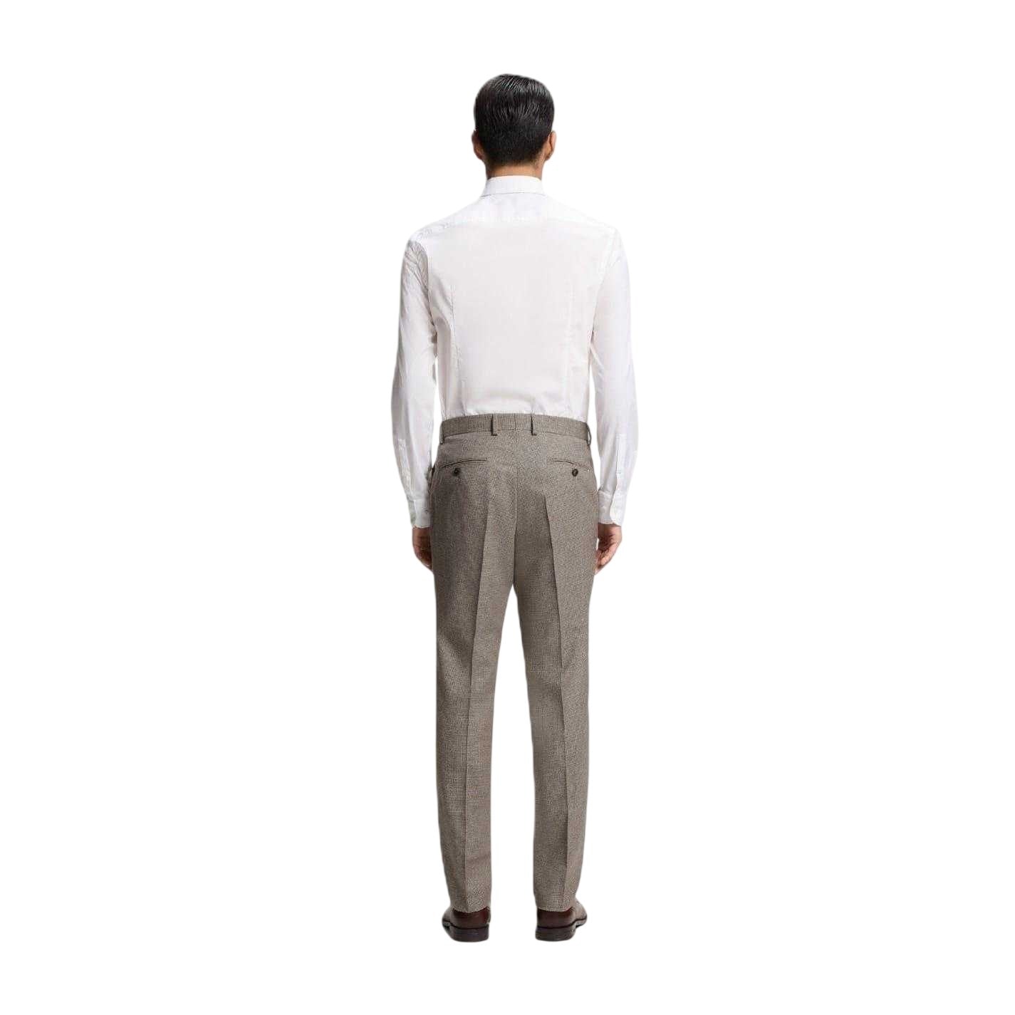White - Back - Boss Mens Houndstooth Straight Chinos