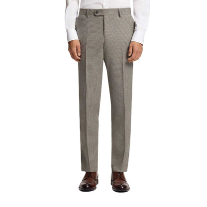 White - Side - Boss Mens Houndstooth Straight Chinos