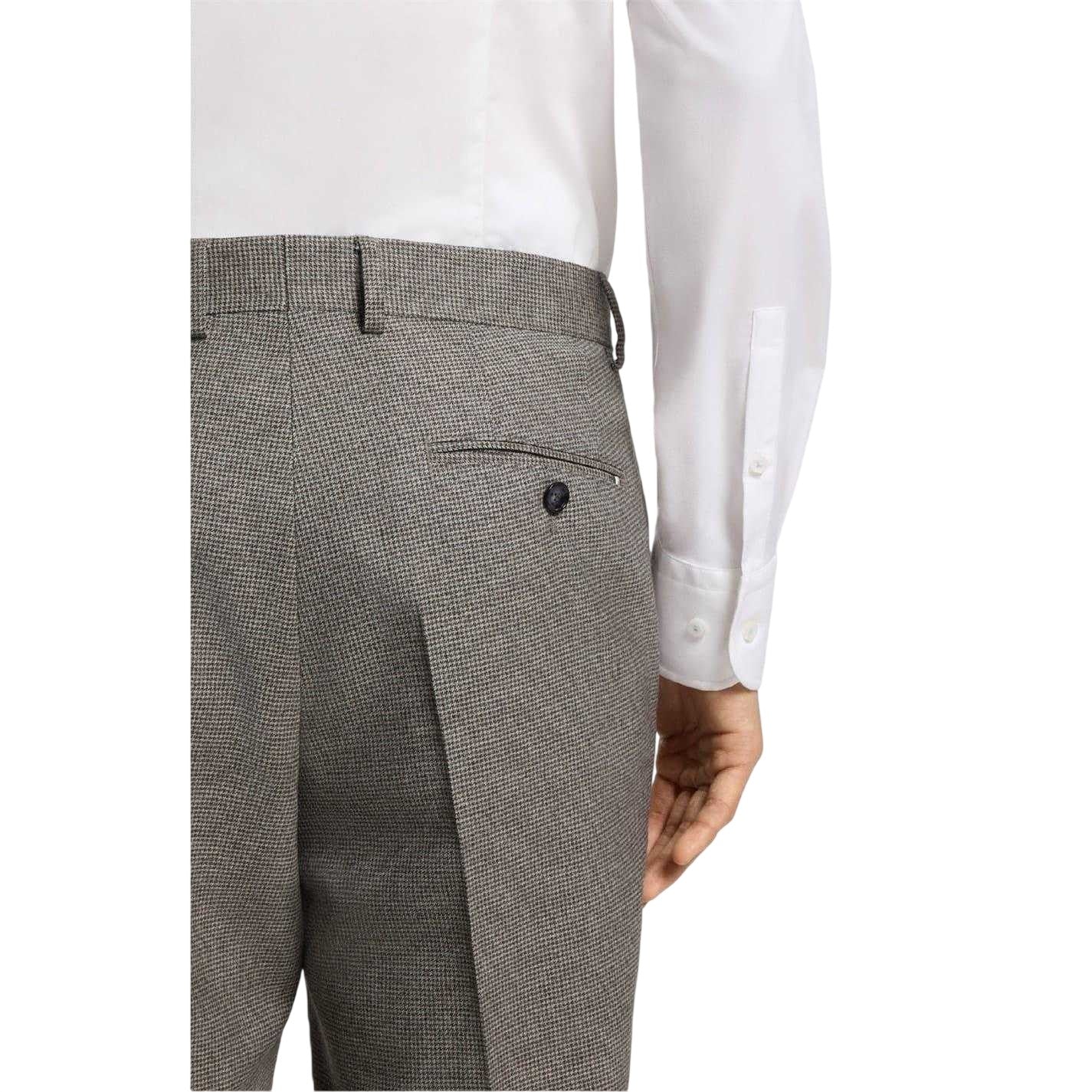 White - Lifestyle - Boss Mens Houndstooth Straight Chinos