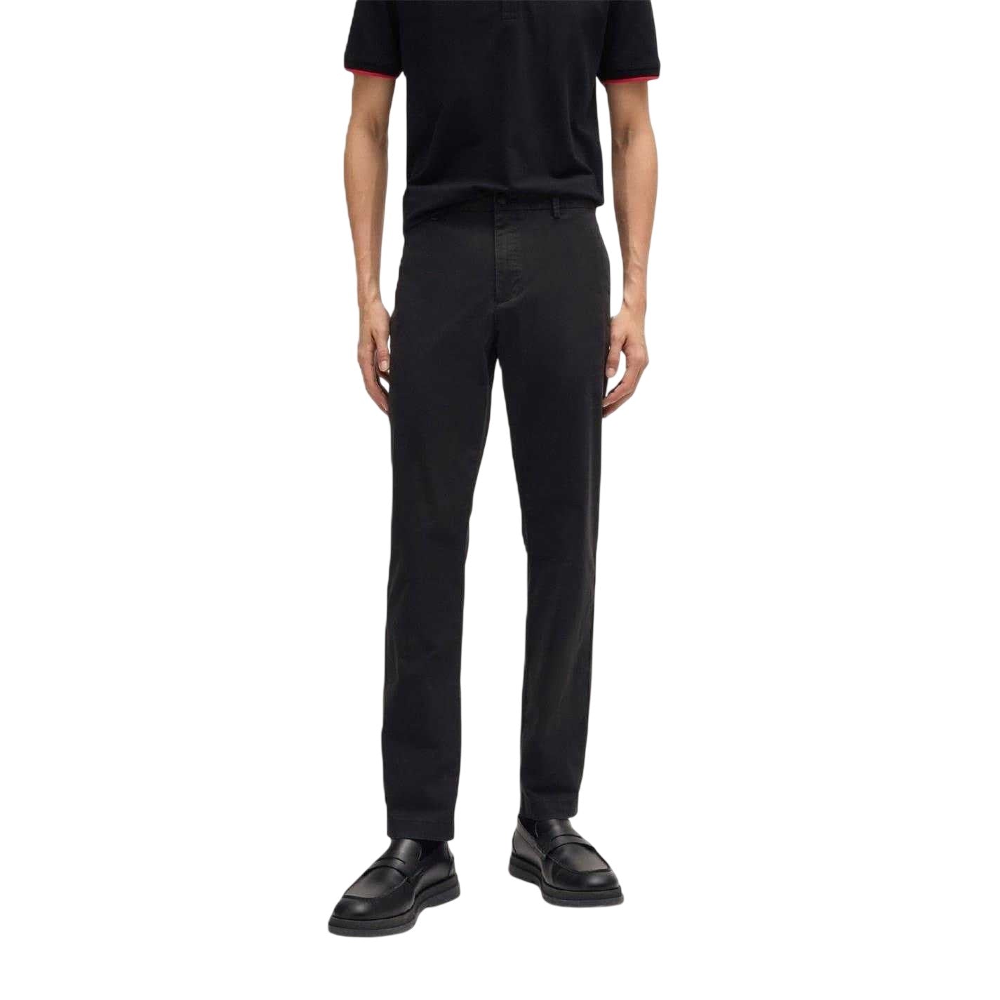 Black - Side - Hugo Boss Mens David Slim Chinos