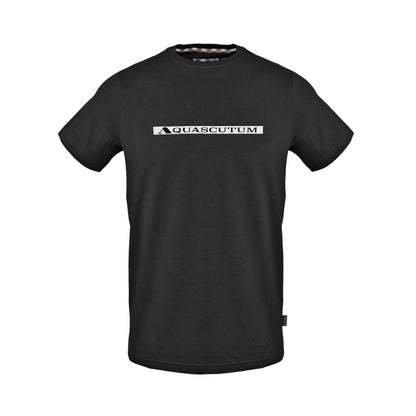 Black - Front - Aquascutum Mens Club Check T-Shirt