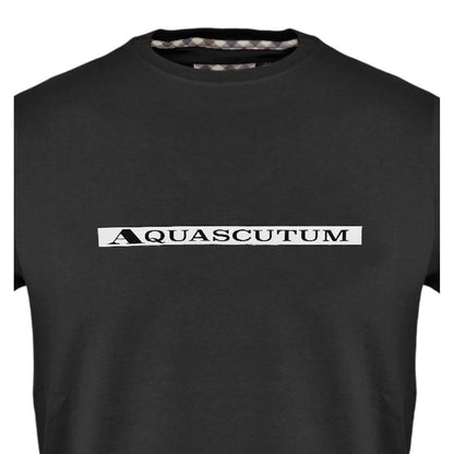 Black - Side - Aquascutum Mens Club Check T-Shirt