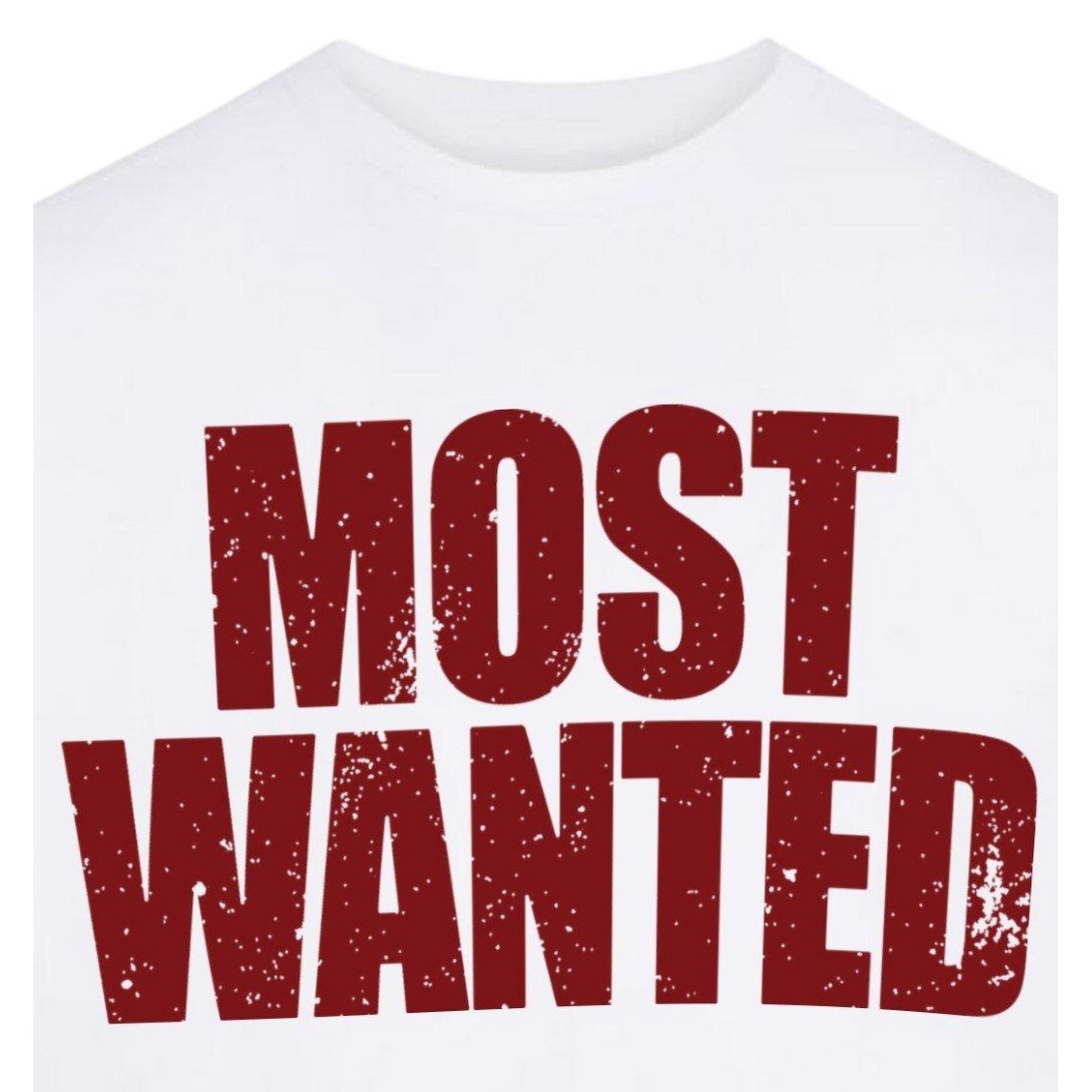 White - Side - AWD Unisex Adult Most Wanted T-Shirt