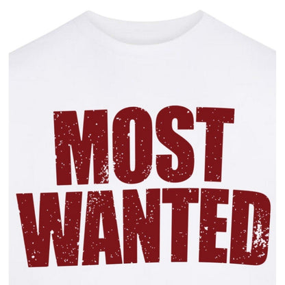 White - Side - AWD Unisex Adult Most Wanted T-Shirt