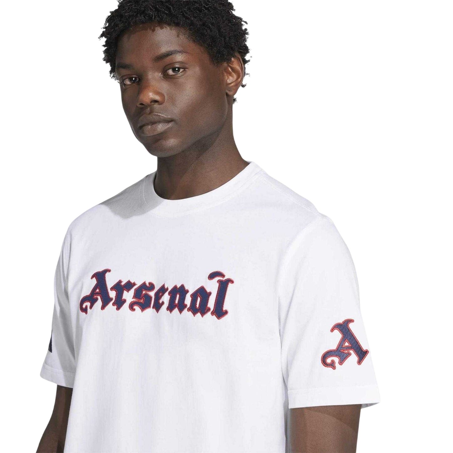 White - Lifestyle - Adidas Unisex Adult Arsenal FC Cotton Crew Neck Short-Sleeved T-Shirt