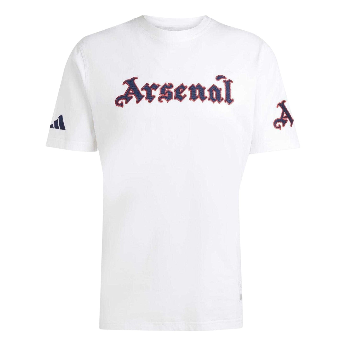White - Front - Adidas Unisex Adult Arsenal FC Cotton Crew Neck Short-Sleeved T-Shirt