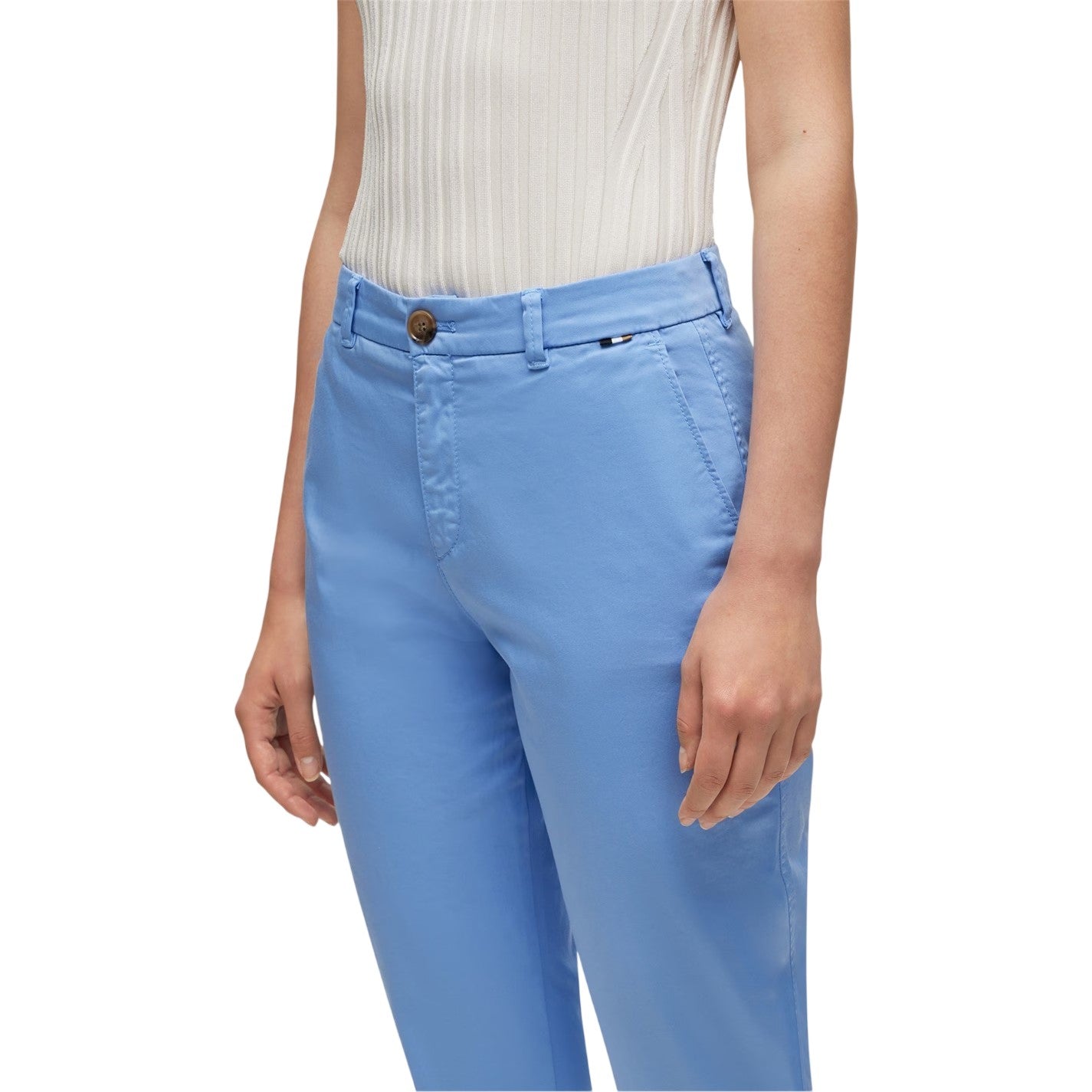 Blue - Side - Boss Womens-Ladies Slim Chinos