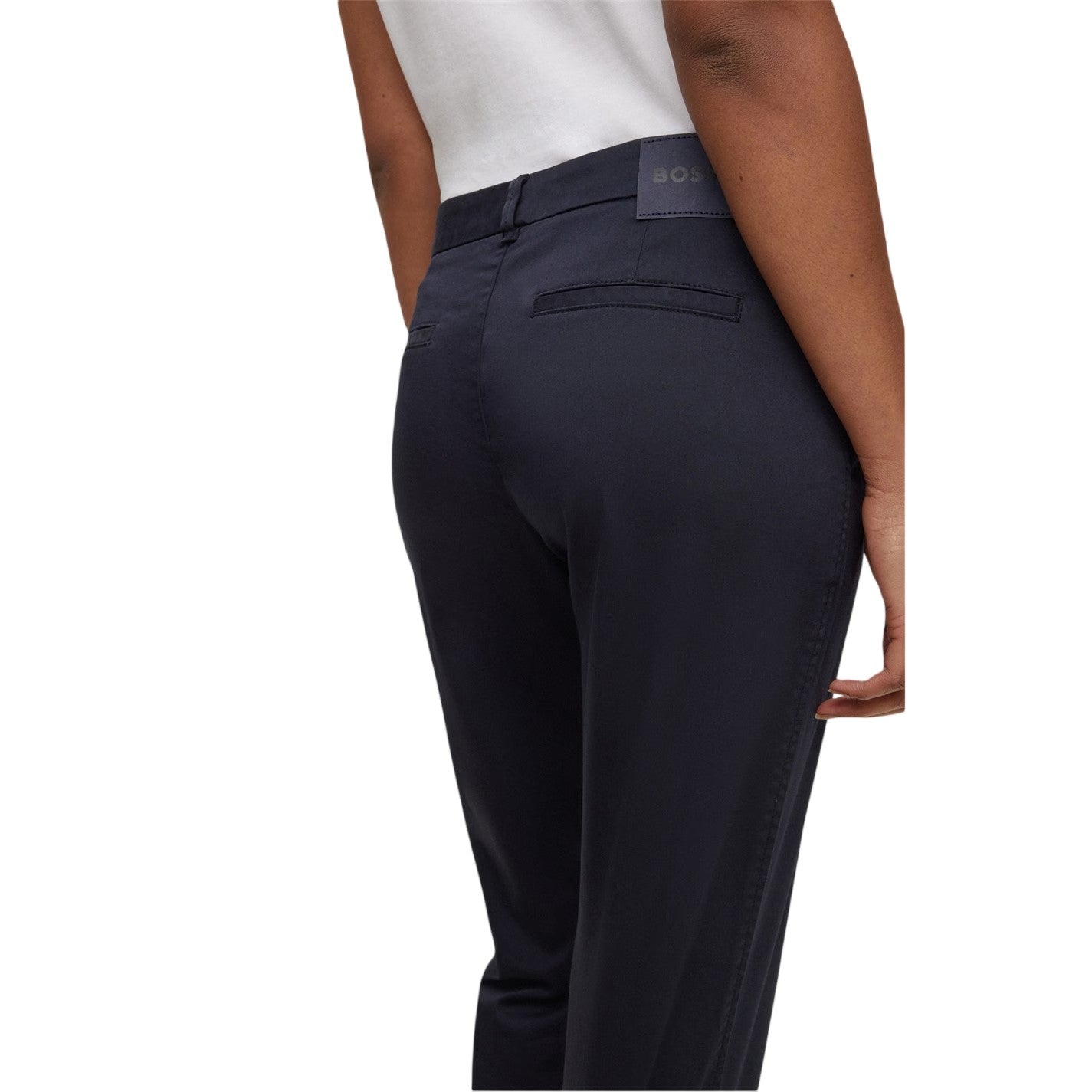 Mid Blue - Side - Boss Womens-Ladies Slim Chinos