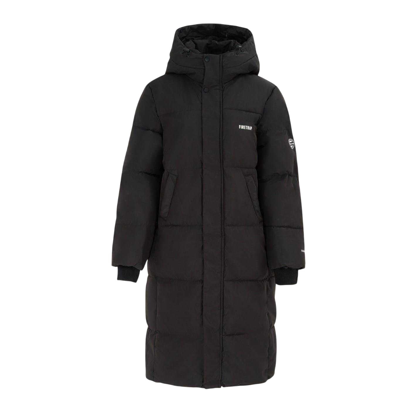 Black - Front - Firetrap Womens-Ladies Long Padded Jacket