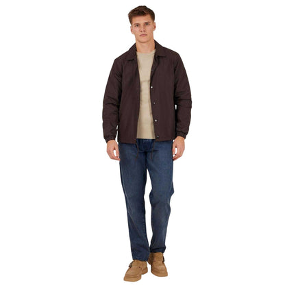 Mocha Brown - Side - Brave Soul Mens Lightweight Coach Jacket