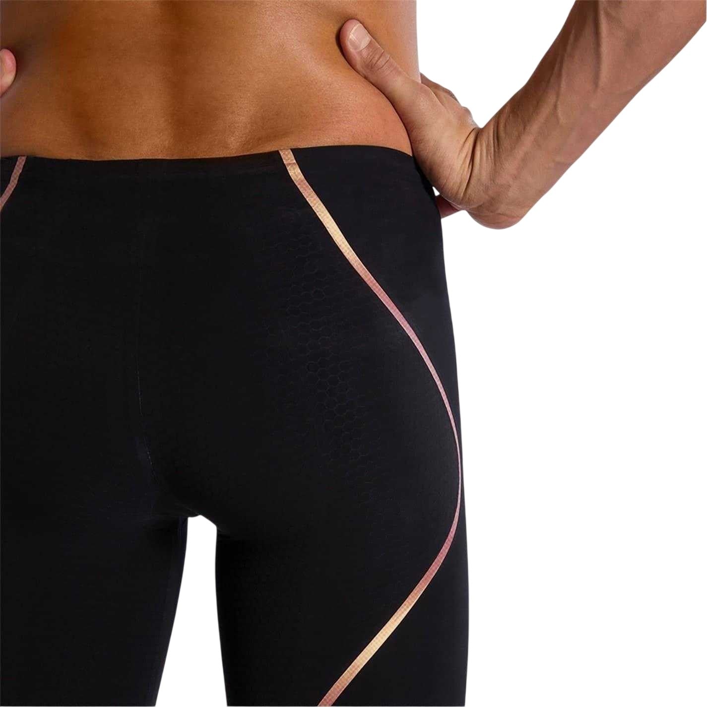 Black-Gold - Back - Speedo Mens LZR Intent Jammer Shorts