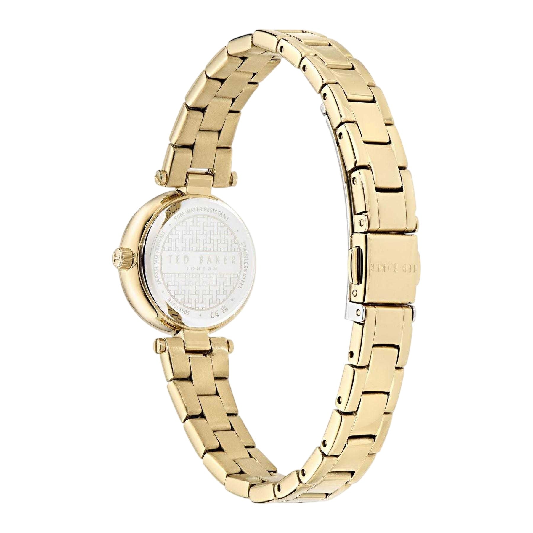 Gold - Back - Ted Baker Womens-Ladies Metal Bracelet Analogue Watch