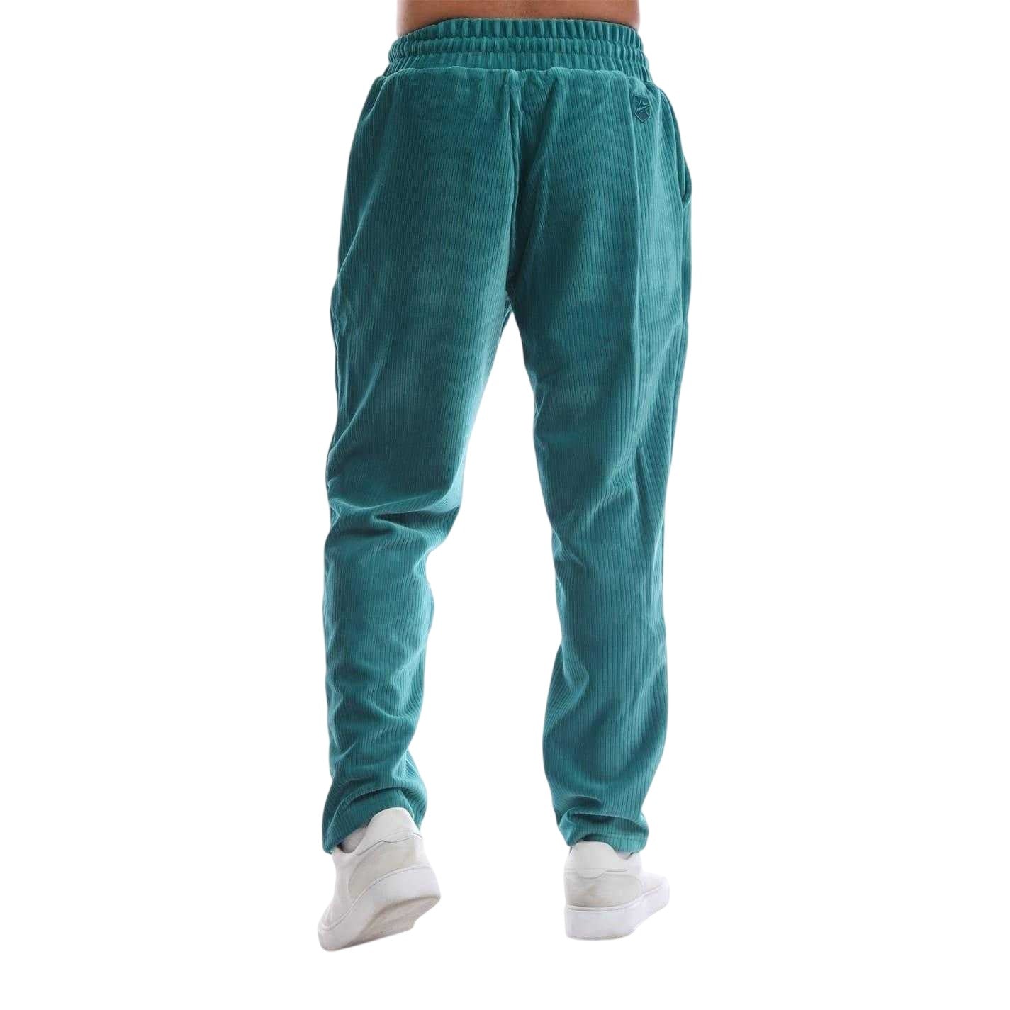 Green - Back - Avirex Unisex Adult Cypress Ribbed Tracksuit Bottoms