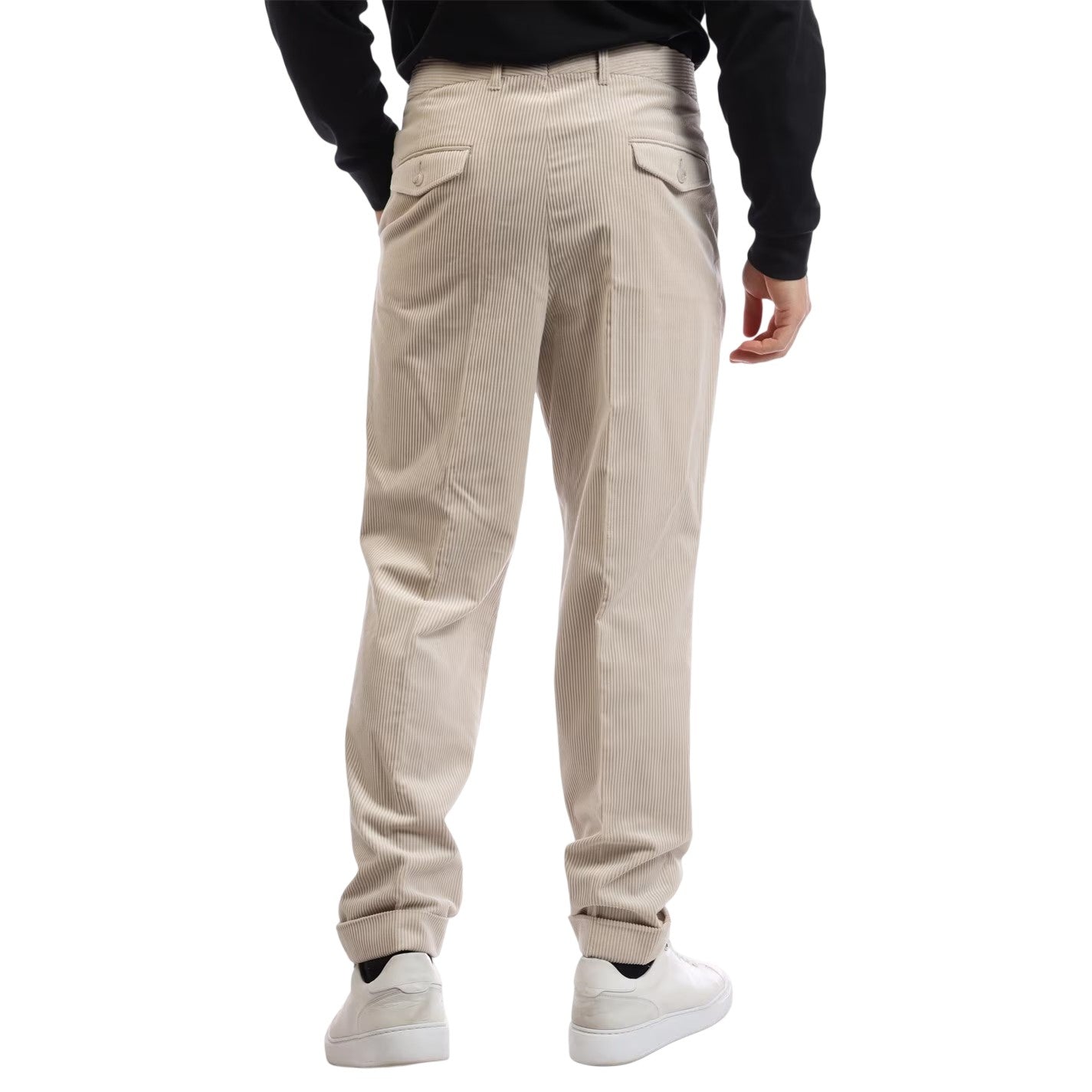 White - Back - Boss Mens Perin Vertical Stripe Chinos