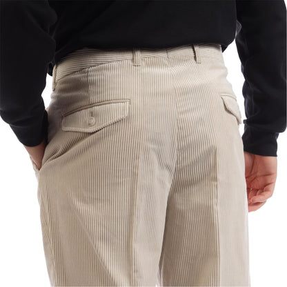 White - Side - Boss Mens Perin Vertical Stripe Chinos