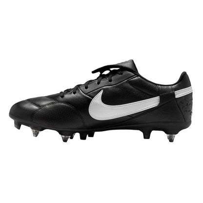 Black-White - Lifestyle - Nike Unisex Adult Premier Leather Folded Tongue Soft Ground Football Boots