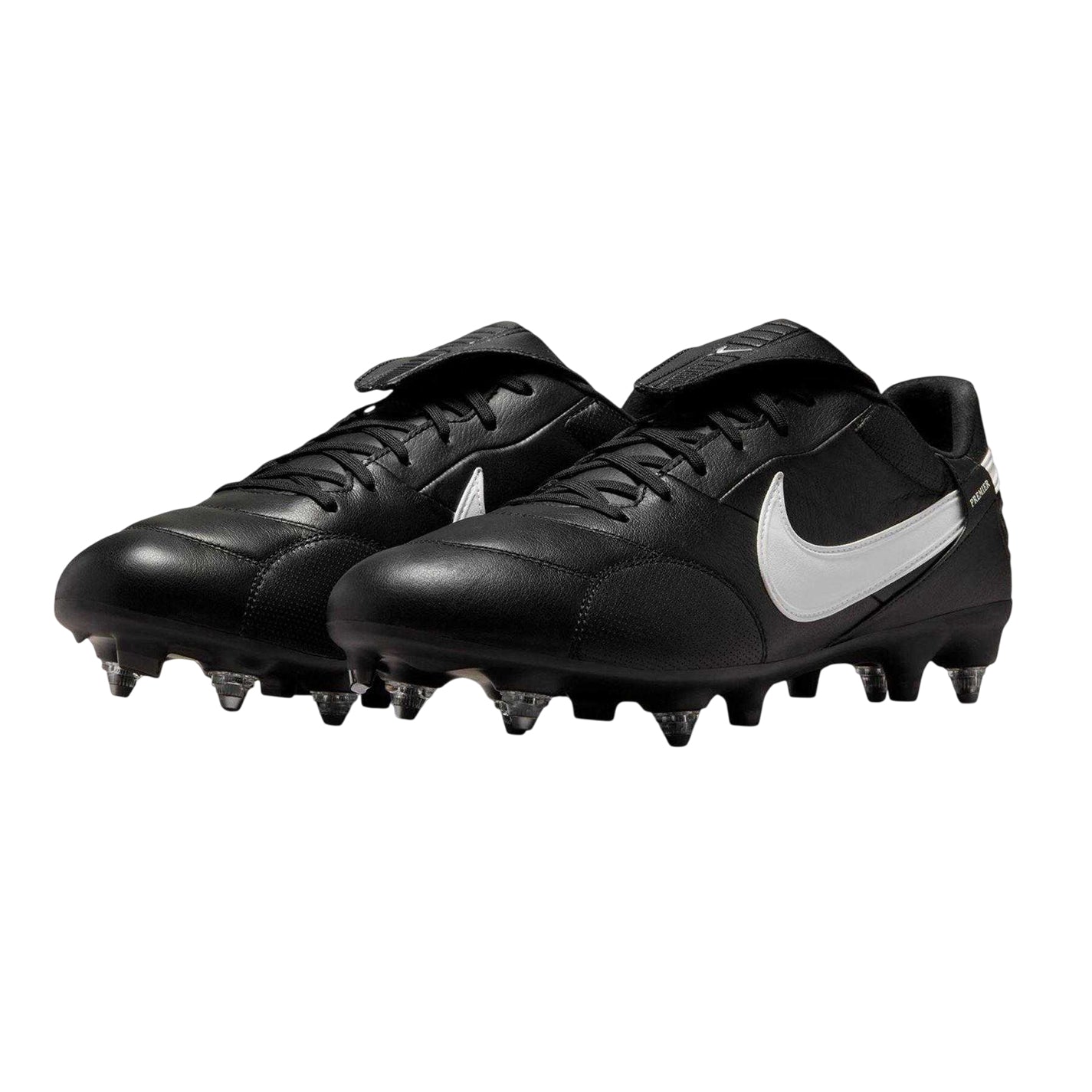 Black-White - Pack Shot - Nike Unisex Adult Premier Leather Folded Tongue Soft Ground Football Boots