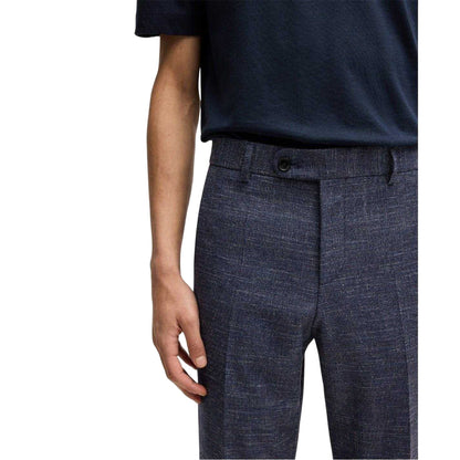 Dark Blue - Lifestyle - Boss Mens H-Genius Cotton Blend Tapered Chinos