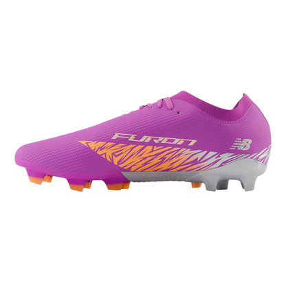 Purple-Orange - Back - New Balance Unisex Adult Furon Team V8 Firm Ground Football Boots