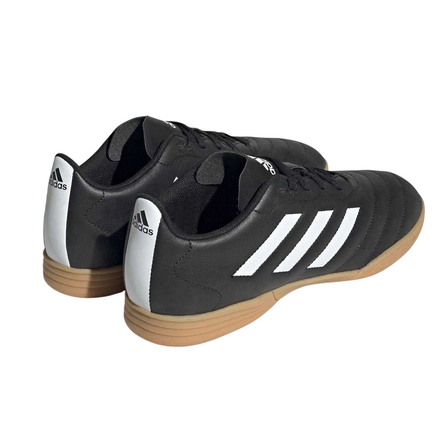 Black-White - Back - Adidas Boys Goletto VIII 3 Stripes Indoor Football Shoes