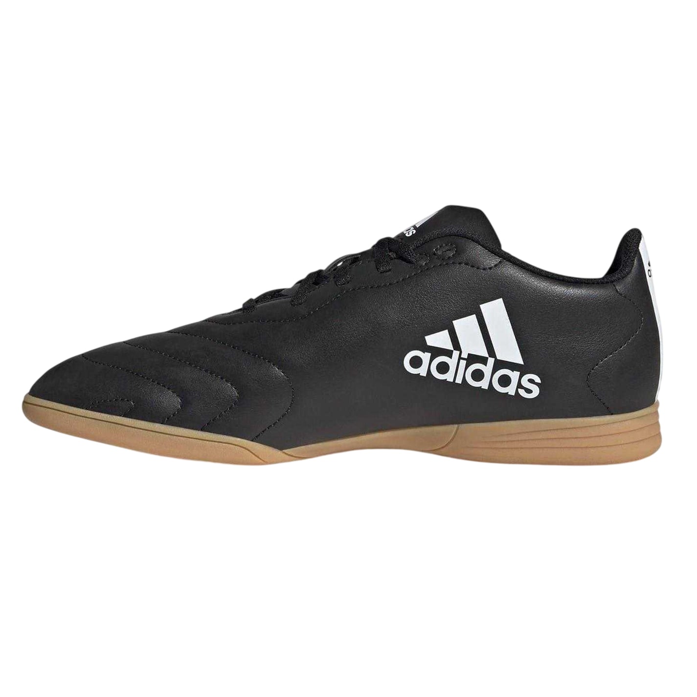 Black-White - Side - Adidas Boys Goletto VIII 3 Stripes Indoor Football Shoes