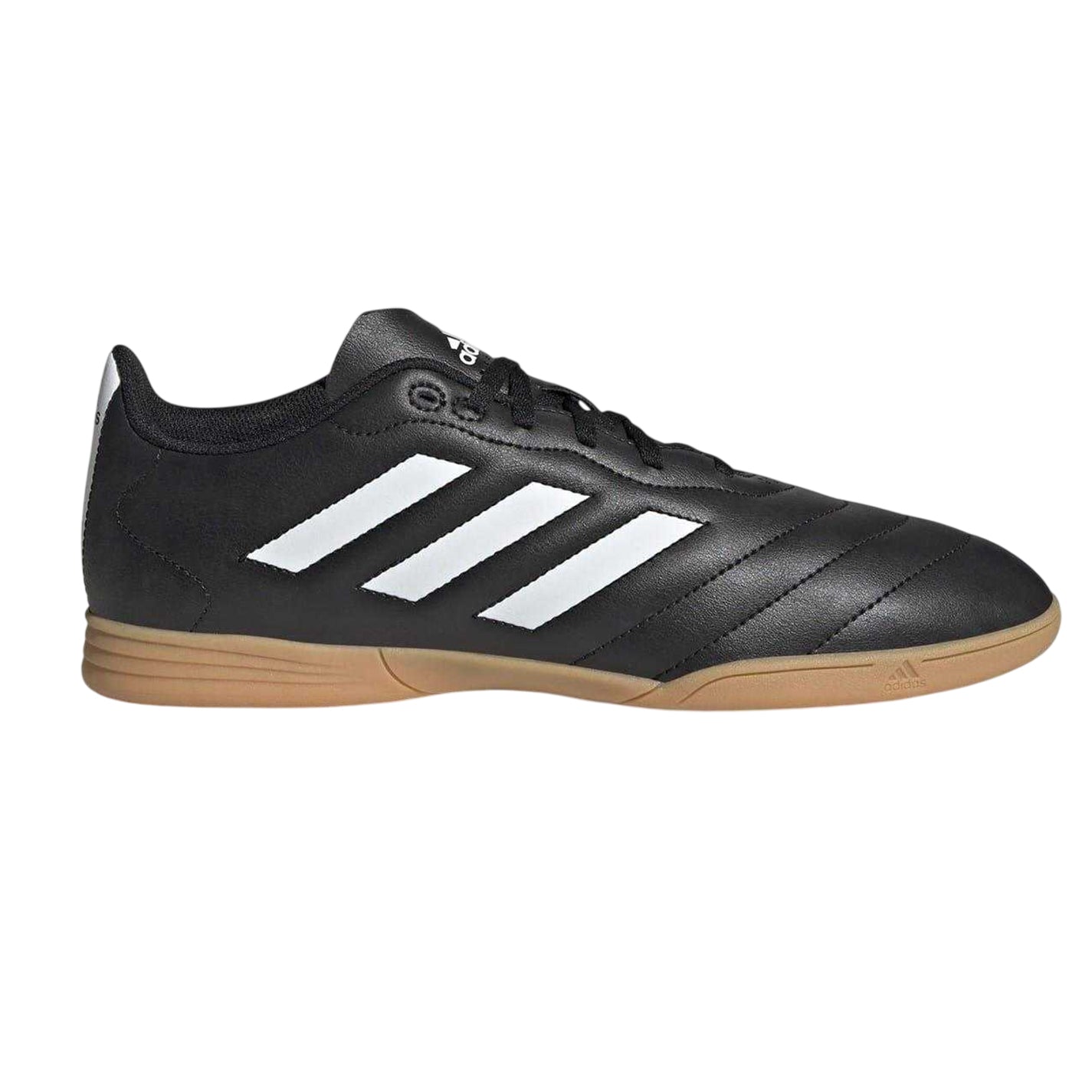 Black-White - Front - Adidas Boys Goletto VIII 3 Stripes Indoor Football Shoes