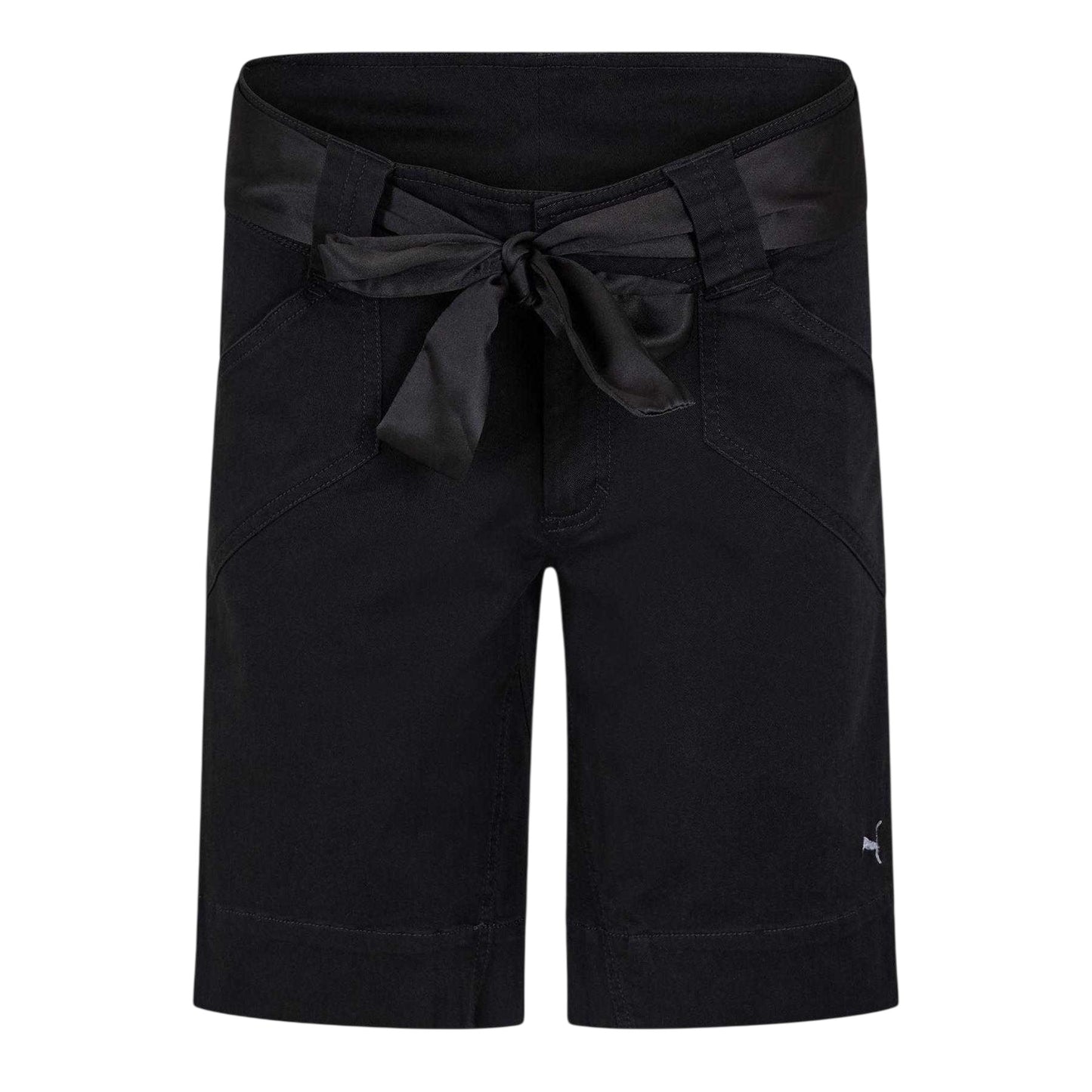 Black - Front - Puma Womens-Ladies Cotton Blend Tie Belt Board Shorts