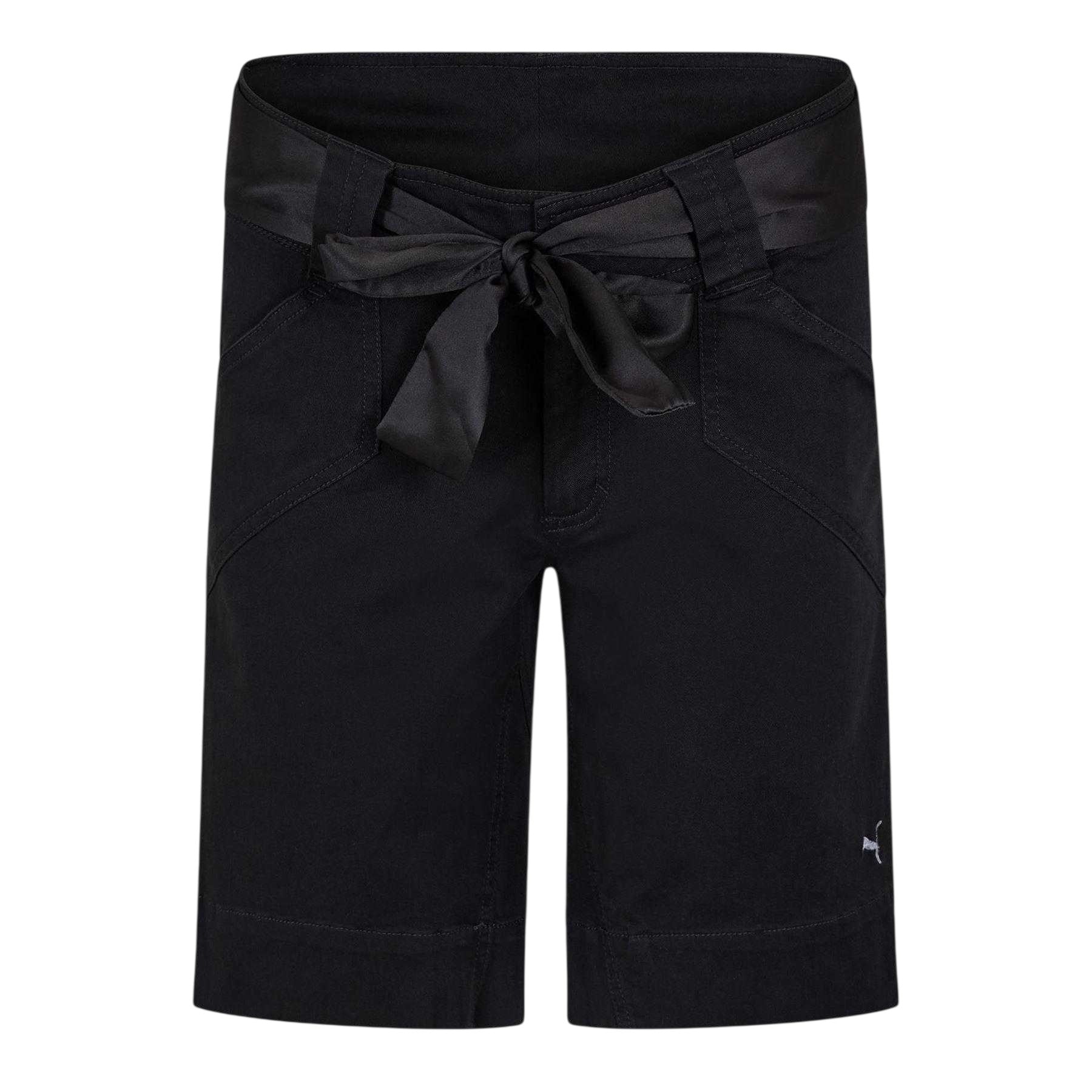 Black - Front - Puma Womens-Ladies Cotton Blend Tie Belt Board Shorts