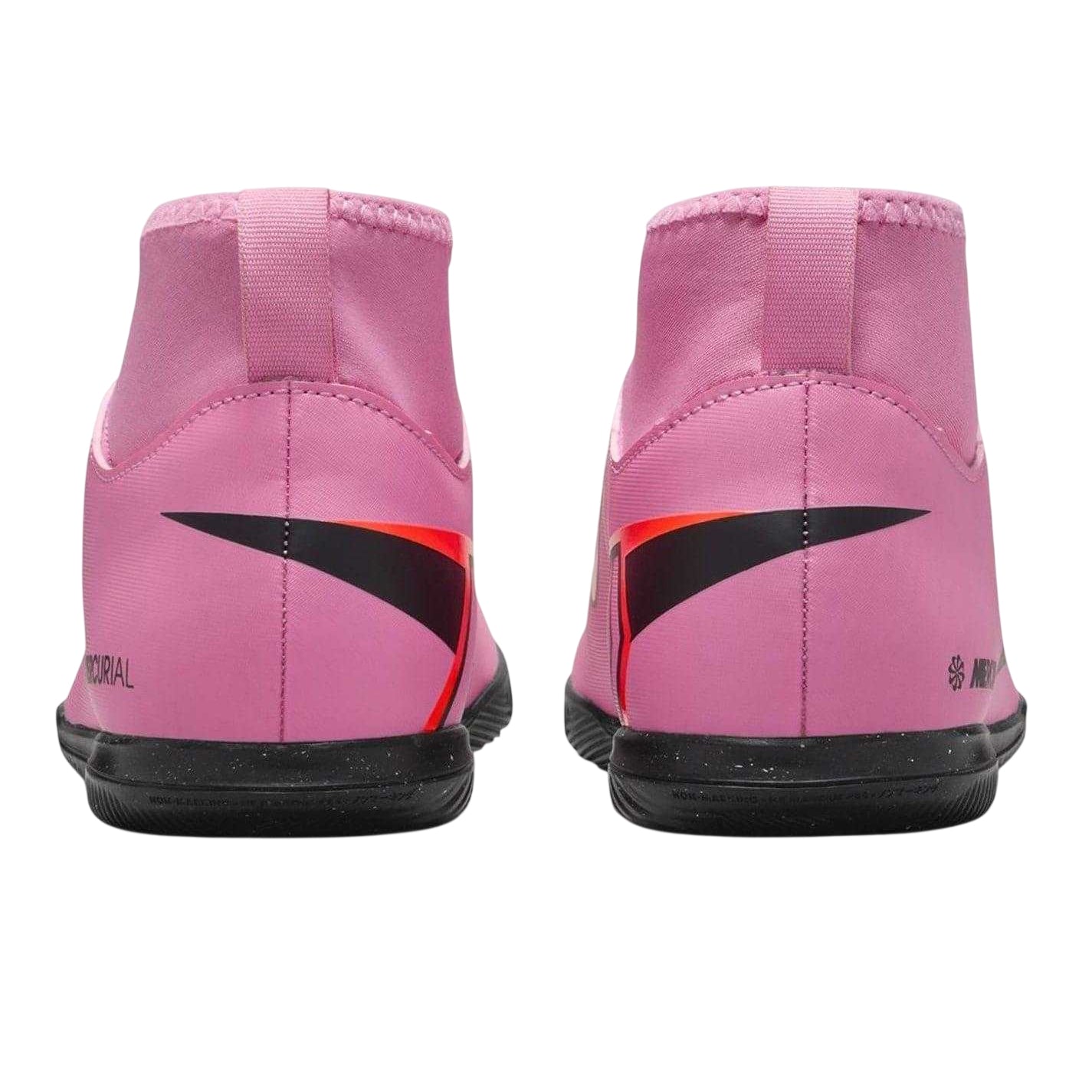 Pink-Black - Back - Nike Childrens-Kids Mercurial Indoor Football Shoes