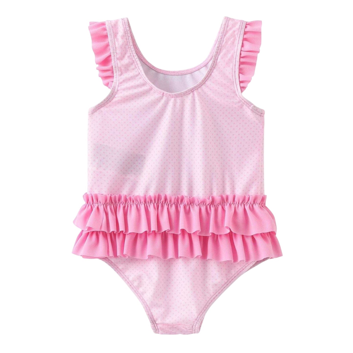 Pink - Back - Disney Baby Girls Minnie Mouse Ruffled One Piece Swimsuit
