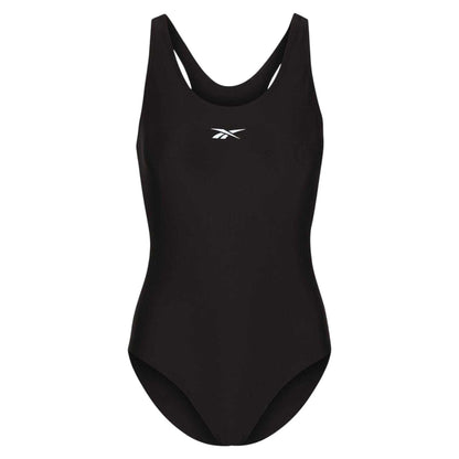 Black - Front - Reebok Womens-Ladies Adelia One Piece Swimsuit