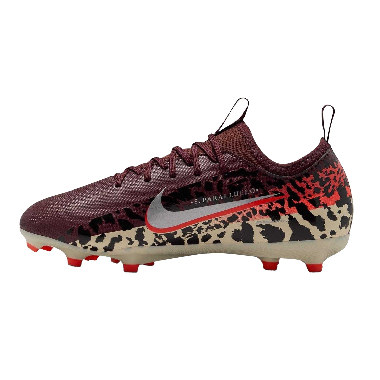 Crimson - Side - Nike Childrens-Kids Mercurial Firm Ground Football Boots