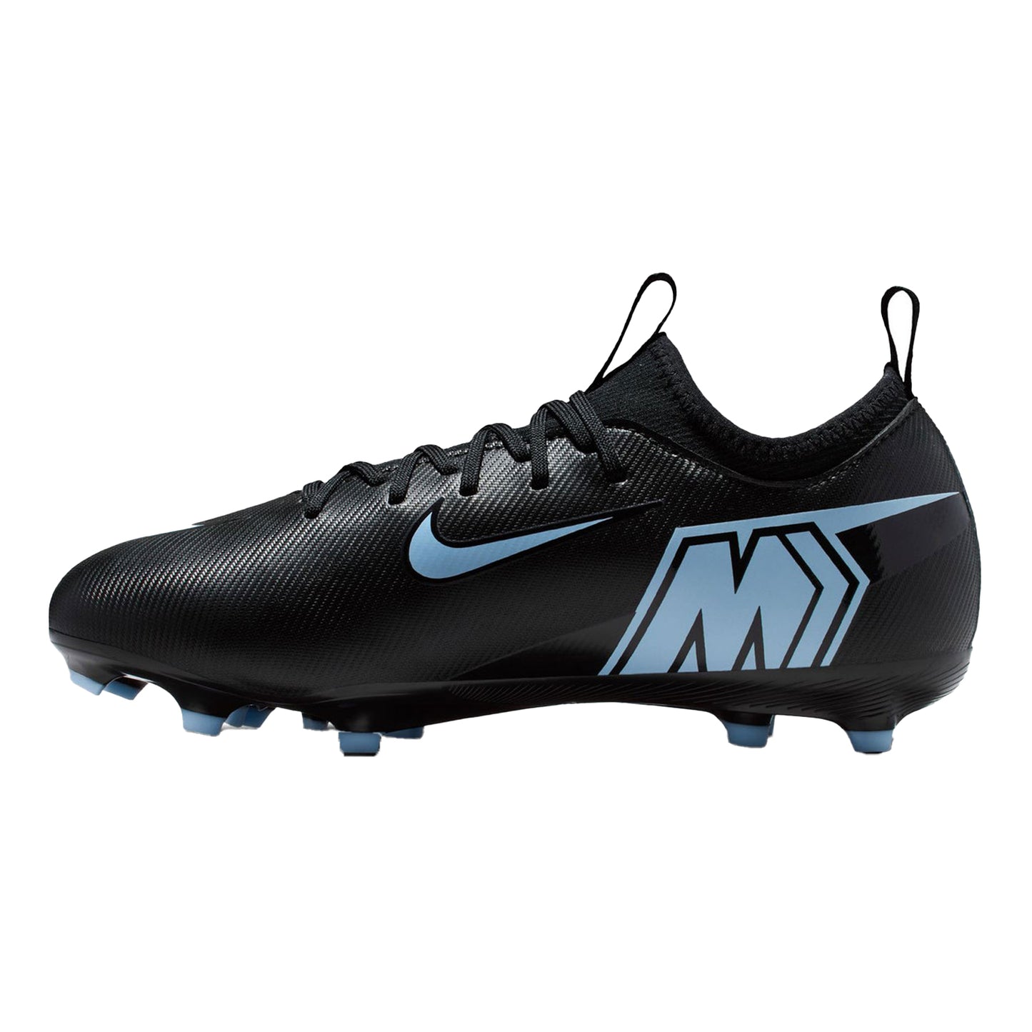 Black-Green - Front - Nike Childrens-Kids Mercurial Firm Ground Football Boots