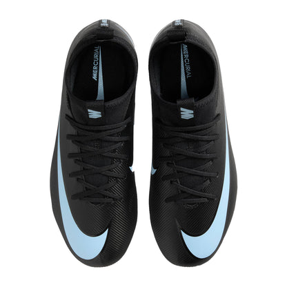 Black-Blue - Back - Nike Childrens-Kids Mercurial Firm Ground Football Boots