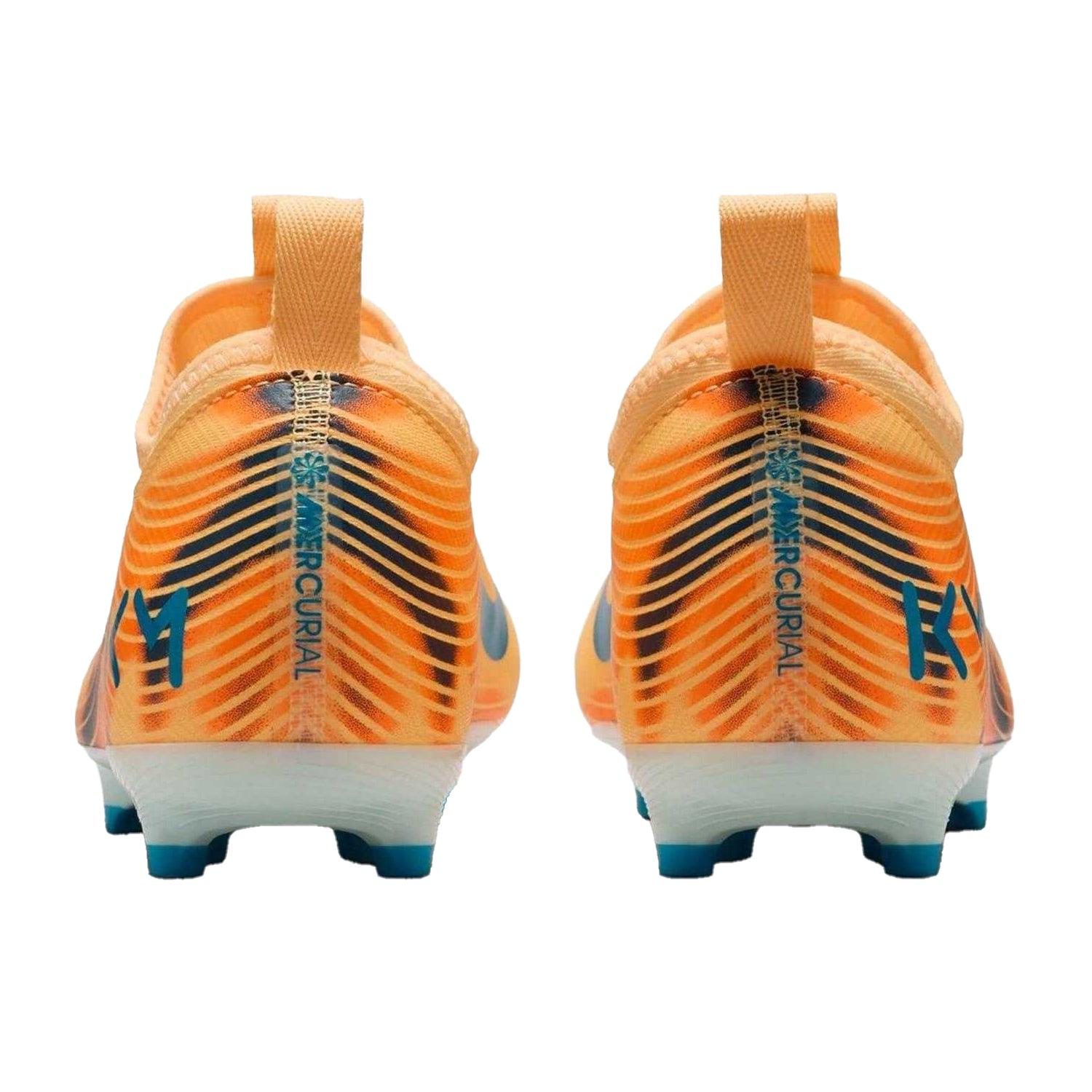 Orange-Melon - Back - Nike Childrens-Kids Mercurial Firm Ground Football Boots