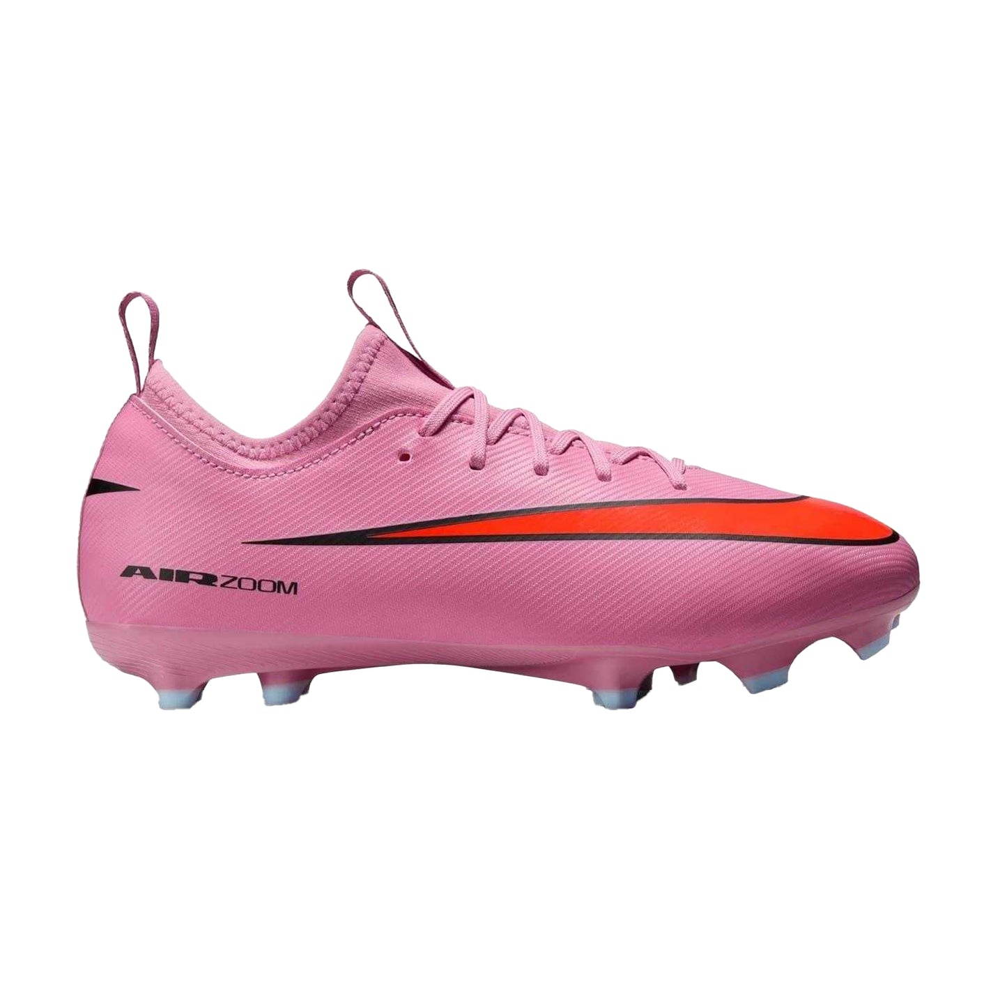 Pink-Black-Red - Front - Nike Childrens-Kids Mercurial Firm Ground Football Boots
