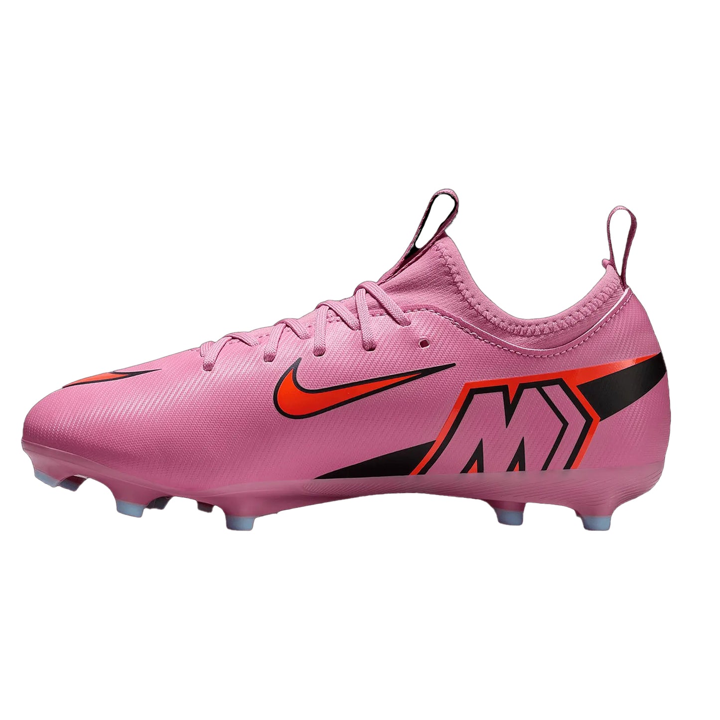 Pink-Black-Red - Side - Nike Childrens-Kids Mercurial Firm Ground Football Boots