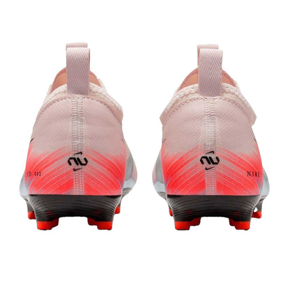 Pink-Blue - Back - Nike Childrens-Kids Mercurial Firm Ground Football Boots