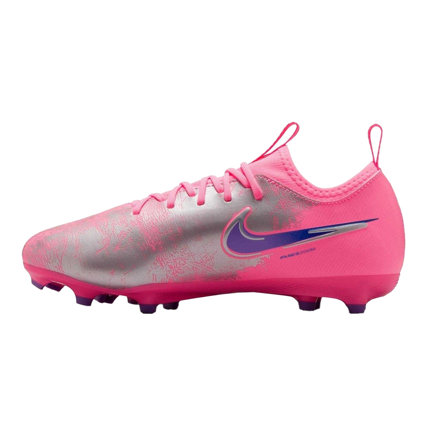 Pink-Silver-Purple - Side - Nike Childrens-Kids Mercurial Firm Ground Football Boots