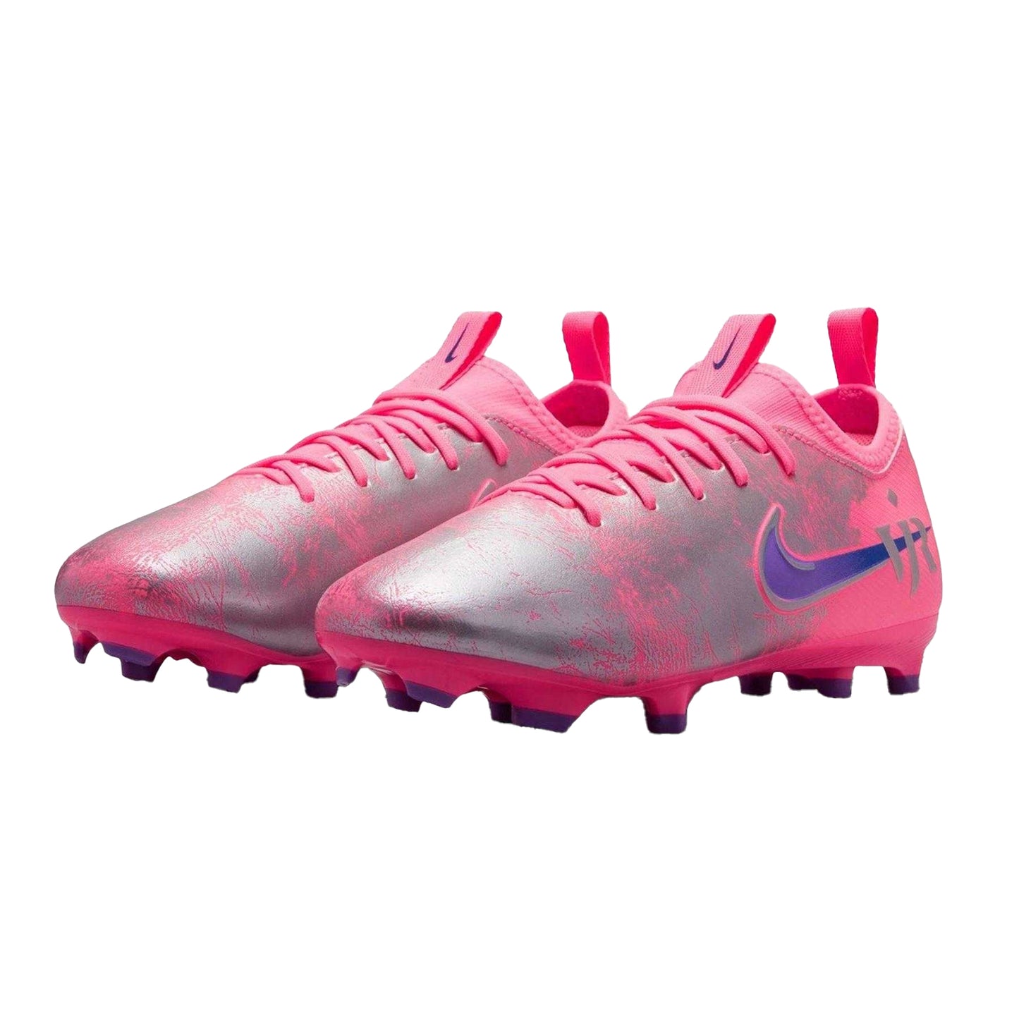 Pink-Silver-Purple - Pack Shot - Nike Childrens-Kids Mercurial Firm Ground Football Boots