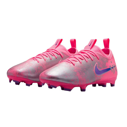 Pink-Silver-Purple - Pack Shot - Nike Childrens-Kids Mercurial Firm Ground Football Boots