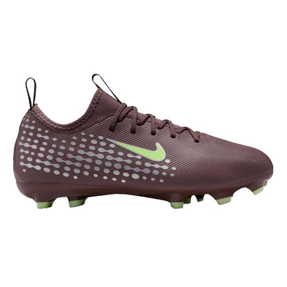 Plum-Silver - Front - Nike Childrens-Kids Mercurial Firm Ground Football Boots